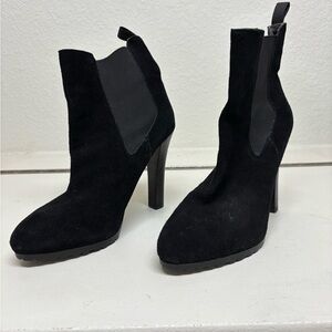 Lauren Ralph Lauren Black Suede Heeled Boots